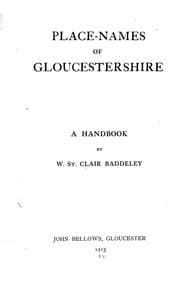 Tapa de Place-names of Gloucestershire