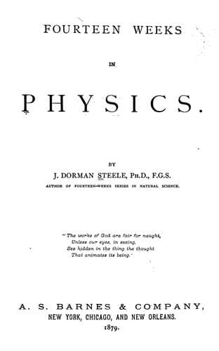 Tapa de Fourteen weeks in physics