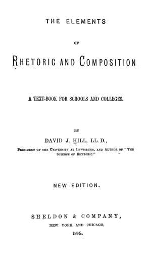 Tapa de The elements of rhetoric and composition