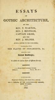 Tapa de Essays on Gothic architecture
