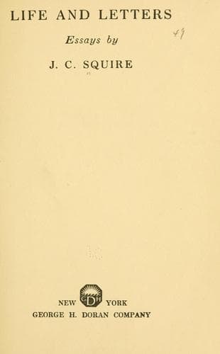 Tapa de Life and letters