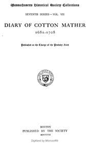 Tapa de Diary of Cotton Mather, 1681-1724