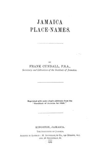 Tapa de Jamaica place-names