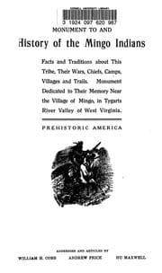 Tapa de Monument to, and history of the Mingo Indians