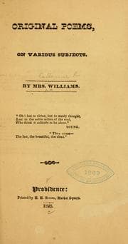 Tapa de Original poems, on various subjects