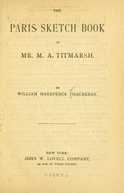 Tapa de The Paris sketch book of Mr. M. A. Titmarsh