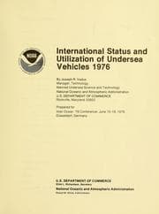 Tapa de International status and utilization of undersea vehicles, 1976