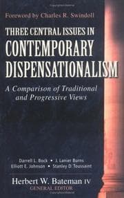 Tapa de Three central issues in contemporary dispensationalism