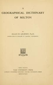 Tapa de A geographical dictionary of Milton
