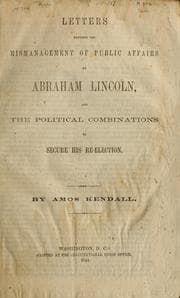 Tapa de Letters exposing the mismanagement of public affairs by Abraham Lincoln
