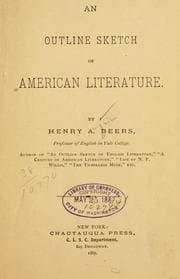Tapa de An Outline Sketch Of American Literature