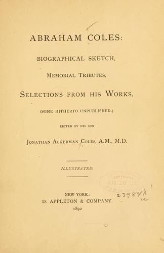 Tapa de Abraham Coles