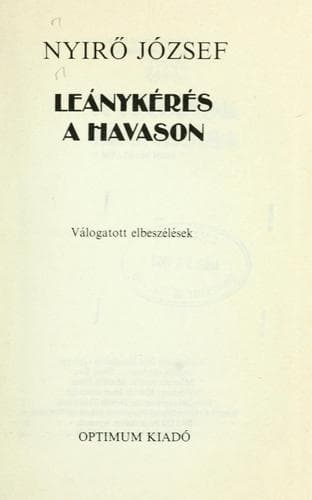 Tapa de Leánykérés a havason