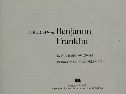 Tapa de A Book About Benjamin Franklin