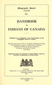 Tapa de Handbook of Indians of Canada