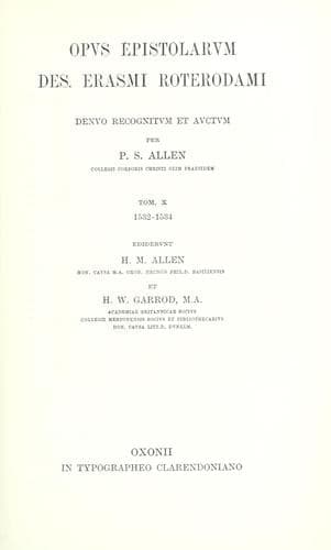 Tapa de Opus epistolarum Des. Erasmi Roterdami