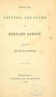 Tapa de Memoir, letters, and poems of Bernard Barton