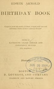 Tapa de Edwin Arnold birthday book