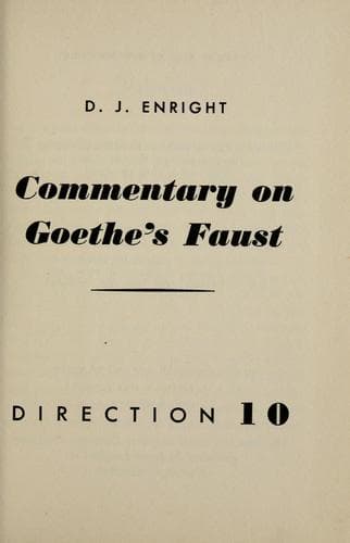 Tapa de Commentary on Goethe's Faust