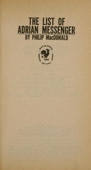 Tapa de The list of Adrian Messenger