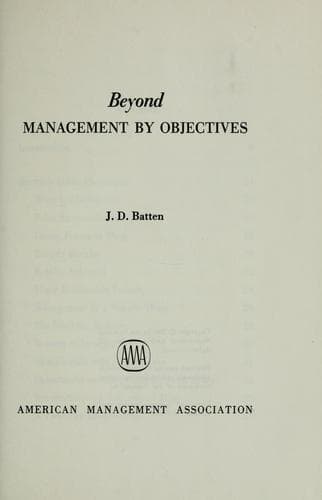 Tapa de Beyond management by objectives