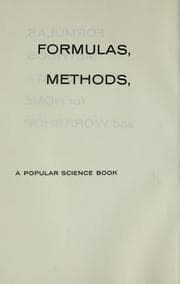 Tapa de Formulas, Methods.Tips, and Data For Home and Workshop