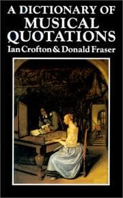 Tapa de A Dictionary of Musical Quotations (The Companion Series)