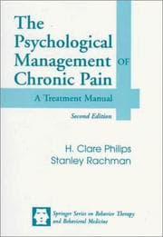 Tapa de The psychological management of chronic pain