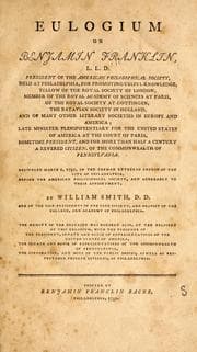 Tapa de Eulogium on Benjamin Franklin, L.L. D., president of the American Philosophical Society ..