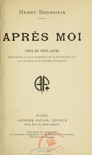 Tapa de Après moi