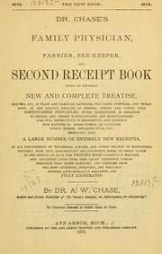 Tapa de Dr. Chase's family physician, farrier, bee-keeper, and second receipt book