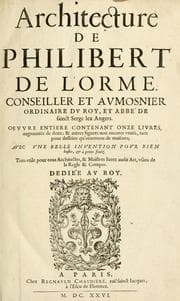 Tapa de Architecture de Philibert de L'Orme