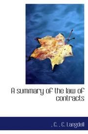 Tapa de A summary of the law of contracts