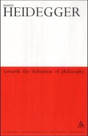 Tapa de Towards the Definition of Philosophy (Athlone Contemporary European Thinkers Series)