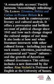 Tapa de Literature, Politics and Culture in Postwar Britain (Classic Criticism S.)