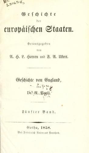 Tapa de Geschichte von England