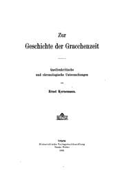 Tapa de Zur geschichte der Gracchenzeit
