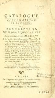 Tapa de Catalogue systématique et raisonné, ou, Description du magnifique cabinet appartenant ci-devant à M. le c. de ***