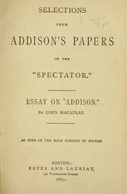 Tapa de Selections from Addison's papers in the Spectator