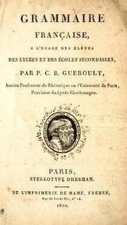 Tapa de Grammaire française, à lùsage des élèves des lycées et des écoles secondaires
