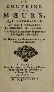 Tapa de La doctrine des moeurs
