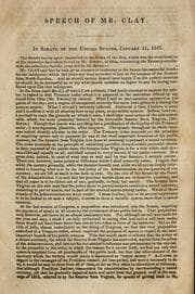 Tapa de Speech of Mr. Clay, of Kentucky, on the Specie Circular, delivered in the Senate of the United States, January 11, 1837