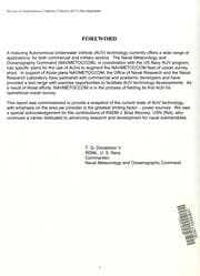 Tapa de Review of autonomous underwater vehicle (AUV) developments