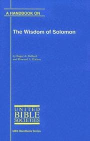 Tapa de A handbook on the Wisdom of Solomon