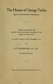 Tapa de The homes of George Taylor, signer of the Declaration of independence