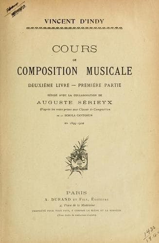 Tapa de Cours de composition musicale