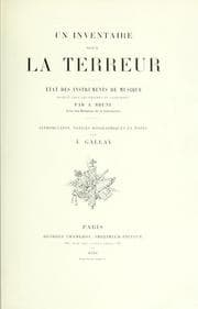 Tapa de Un inventaire sous la terreur