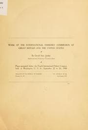 Tapa de Work of the International fisheries commission of Great Britain and the United States