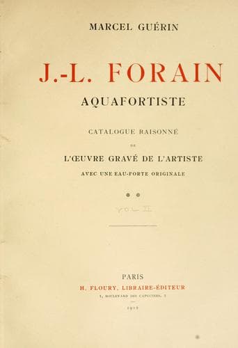 Tapa de J.-L. Forain, aquafortiste