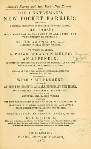 Tapa de Mason's farrier and stud-book